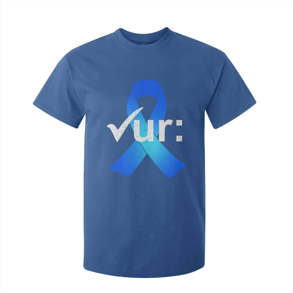 Colon Cancer Awareness T Shirt For Kid Blue Ribbon Colonoscopy Colorectal TS10 Royal Blue Print Your Wear