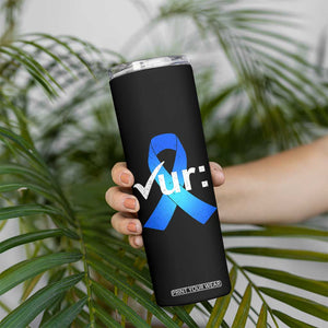 Colon Cancer Awareness Skinny Tumbler Blue Ribbon Colonoscopy Colorectal TS10 Print Your Wear