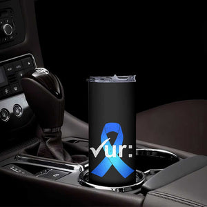 Colon Cancer Awareness Skinny Tumbler Blue Ribbon Colonoscopy Colorectal TS10 Print Your Wear