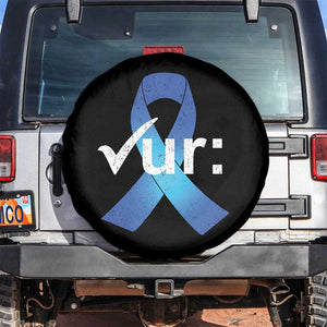 Colon Cancer Awareness Spare Tire Cover Blue Ribbon Colonoscopy Colorectal TS10 No hole Black Print Your Wear