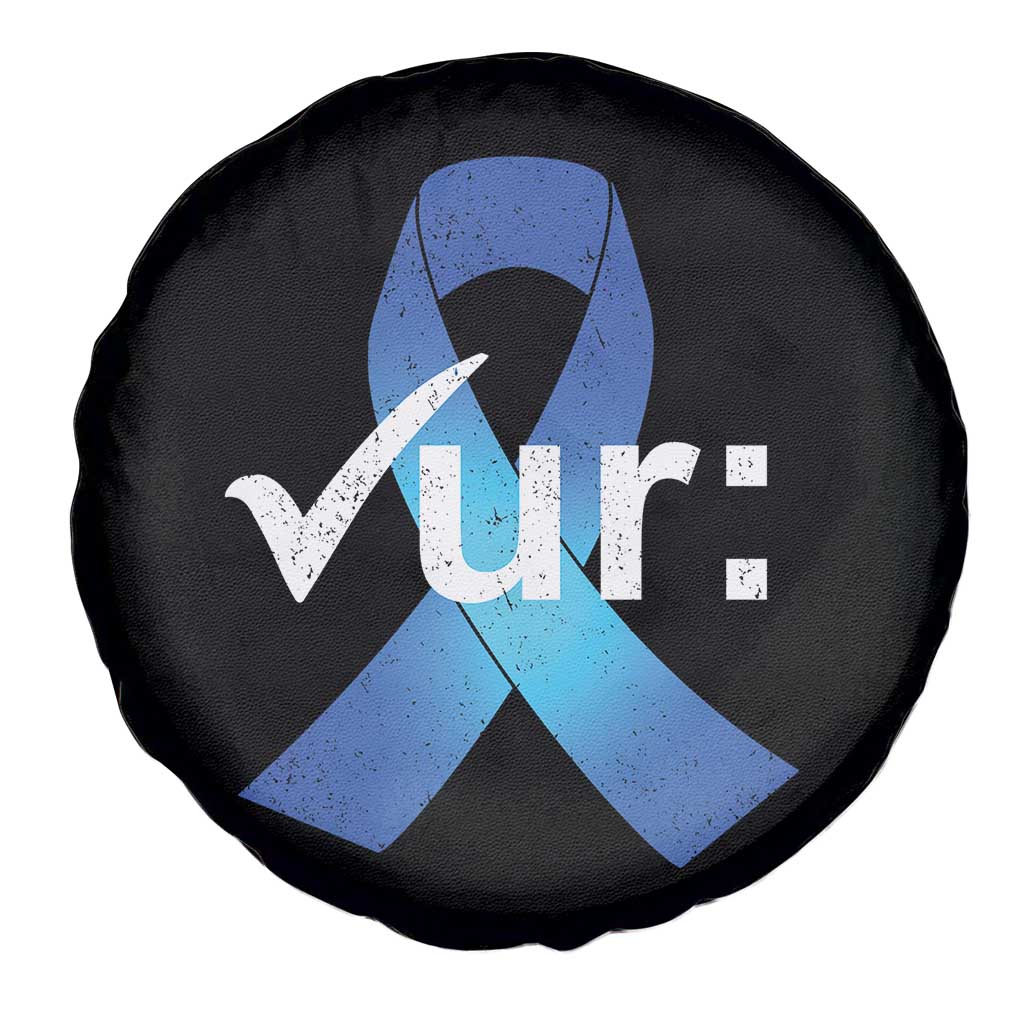 Colon Cancer Awareness Spare Tire Cover Blue Ribbon Colonoscopy Colorectal TS10 Print Your Wear