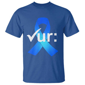 Colon Cancer Awareness T Shirt - Blue Ribbon Colonoscopy Colorectal Cancer Support Tee TS10 Royal Blue Print Your Wear