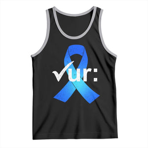 Colon Cancer Awareness Tank Top Blue Ribbon Colonoscopy Colorectal TS10 Black Athletic Heather Print Your Wear