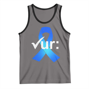 Colon Cancer Awareness Tank Top Blue Ribbon Colonoscopy Colorectal TS10 Deep Heather Black Print Your Wear