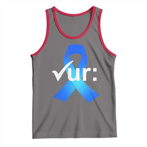 Colon Cancer Awareness Tank Top Blue Ribbon Colonoscopy Colorectal TS10 Deep Heather Red Print Your Wear