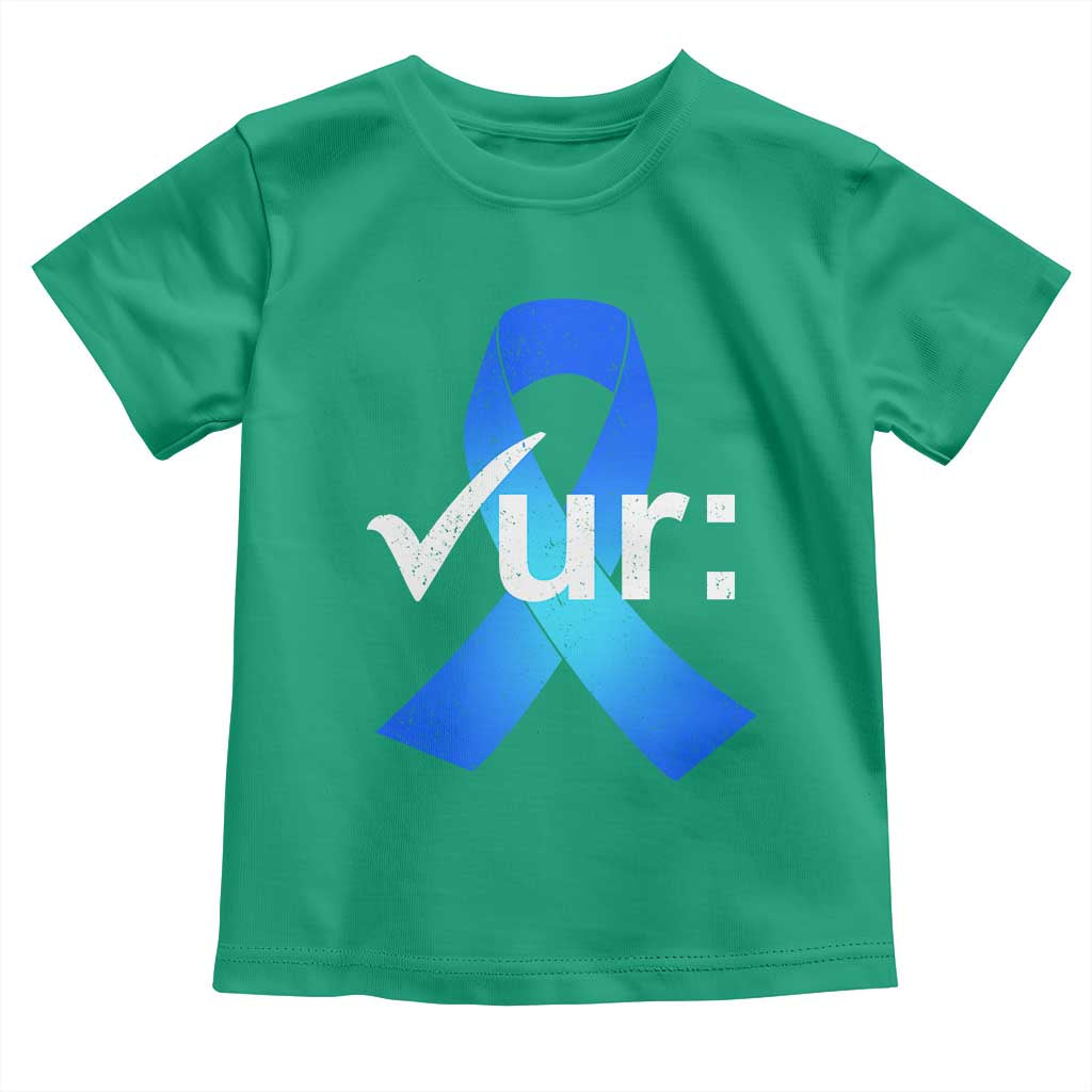 Colon Cancer Awareness Toddler T Shirt Blue Ribbon Colonoscopy Colorectal TS10 Irish Green Print Your Wear