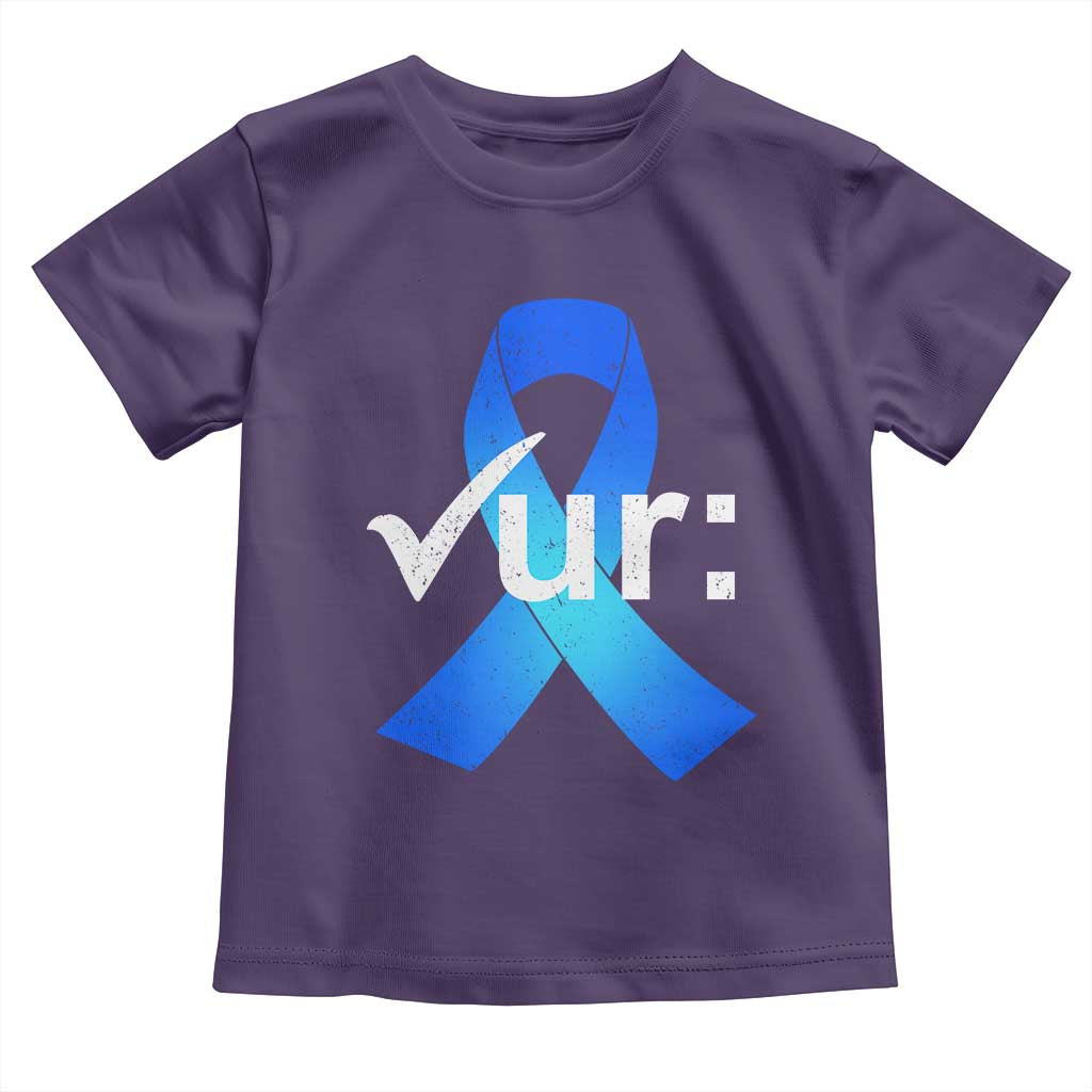 Colon Cancer Awareness Toddler T Shirt Blue Ribbon Colonoscopy Colorectal TS10 Purple Print Your Wear