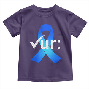 Colon Cancer Awareness Toddler T Shirt Blue Ribbon Colonoscopy Colorectal TS10 Purple Print Your Wear