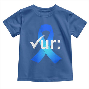 Colon Cancer Awareness Toddler T Shirt Blue Ribbon Colonoscopy Colorectal TS10 Royal Blue Print Your Wear
