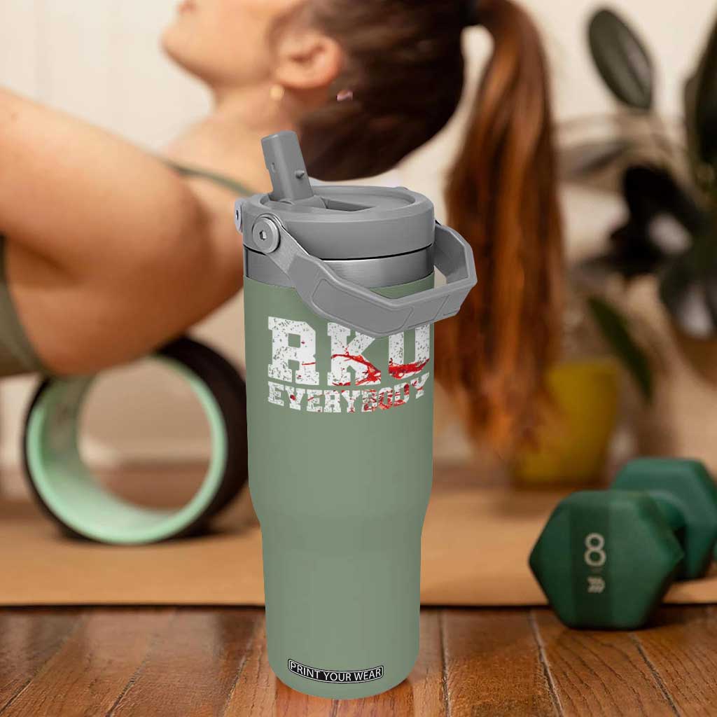 RKO Everybody Blood Flip Straw Tumbler TS10 One Size: 30 oz Moss Green Print Your Wear