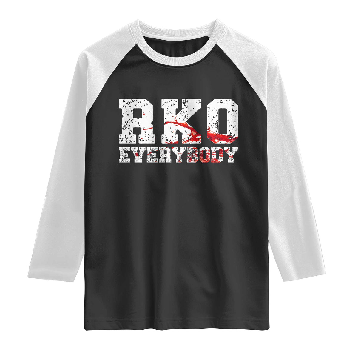 RKO Everybody Blood Raglan Shirt TS10 Black White Print Your Wear