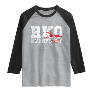 RKO Everybody Blood Raglan Shirt TS10 Heather Gray Black Print Your Wear