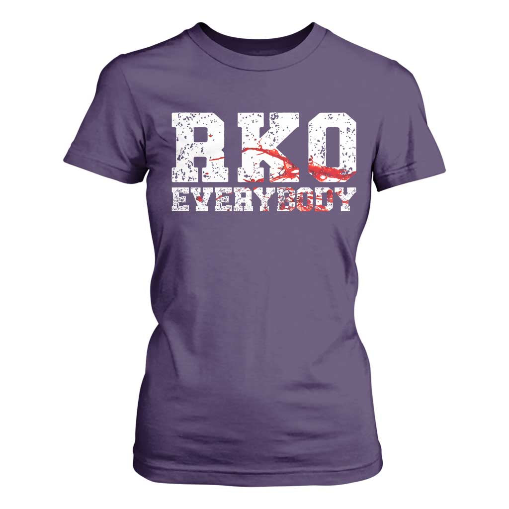 RKO Everybody Blood T Shirt For Women - Grunge Wrestling Fan Graphic Tee TS10 Purple Print Your Wear