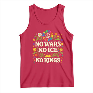 No Wars No ICE No Kings Tank Top Floral Resist Anti War Protest TS10 Red Print Your Wear