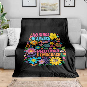 No Kings In America Protest Democraty Throw Blanket Floral Resist TS10 Print Your Wear