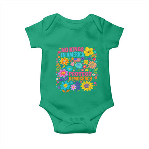 No Kings In America Protest Democraty Baby Onesie Floral Resist TS10 Irish Green Print Your Wear