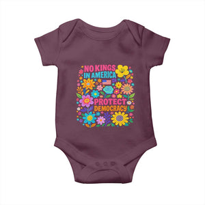 No Kings In America Protest Democraty Baby Onesie Floral Resist TS10 Maroon Print Your Wear