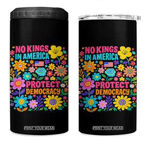 No Kings In America Protest Democraty 4 in 1 Can Cooler Tumbler Floral Resist TS10 One Size: 16 oz Black Print Your Wear