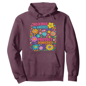 No Kings In America Protest Democraty Hoodie Floral Resist TS10 Maroon Print Your Wear