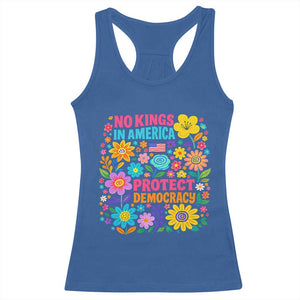 No Kings In America Protest Democraty Racerback Tank Top Floral Resist TS10 Royal Blue Print Your Wear