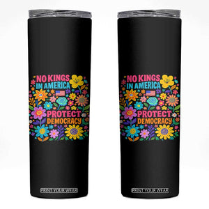 No Kings In America Protest Democraty Skinny Tumbler Floral Resist TS10 Black Print Your Wear