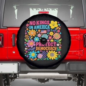 No Kings In America Protest Democraty Spare Tire Cover Floral Resist TS10 Black Print Your Wear