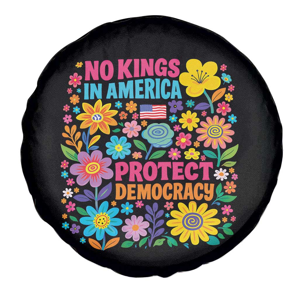 No Kings In America Protest Democraty Spare Tire Cover Floral Resist TS10 Print Your Wear