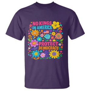 No Kings In America Protest Democraty T Shirt Floral Resist TS10 Purple Print Your Wear