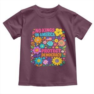 No Kings In America Protest Democraty Toddler T Shirt Floral Resist TS10 Maroon Print Your Wear