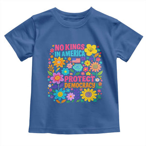 No Kings In America Protest Democraty Toddler T Shirt Floral Resist TS10 Royal Blue Print Your Wear