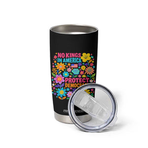 No Kings In America Protest Democraty Tumbler Cup Floral Resist TS10 Print Your Wear