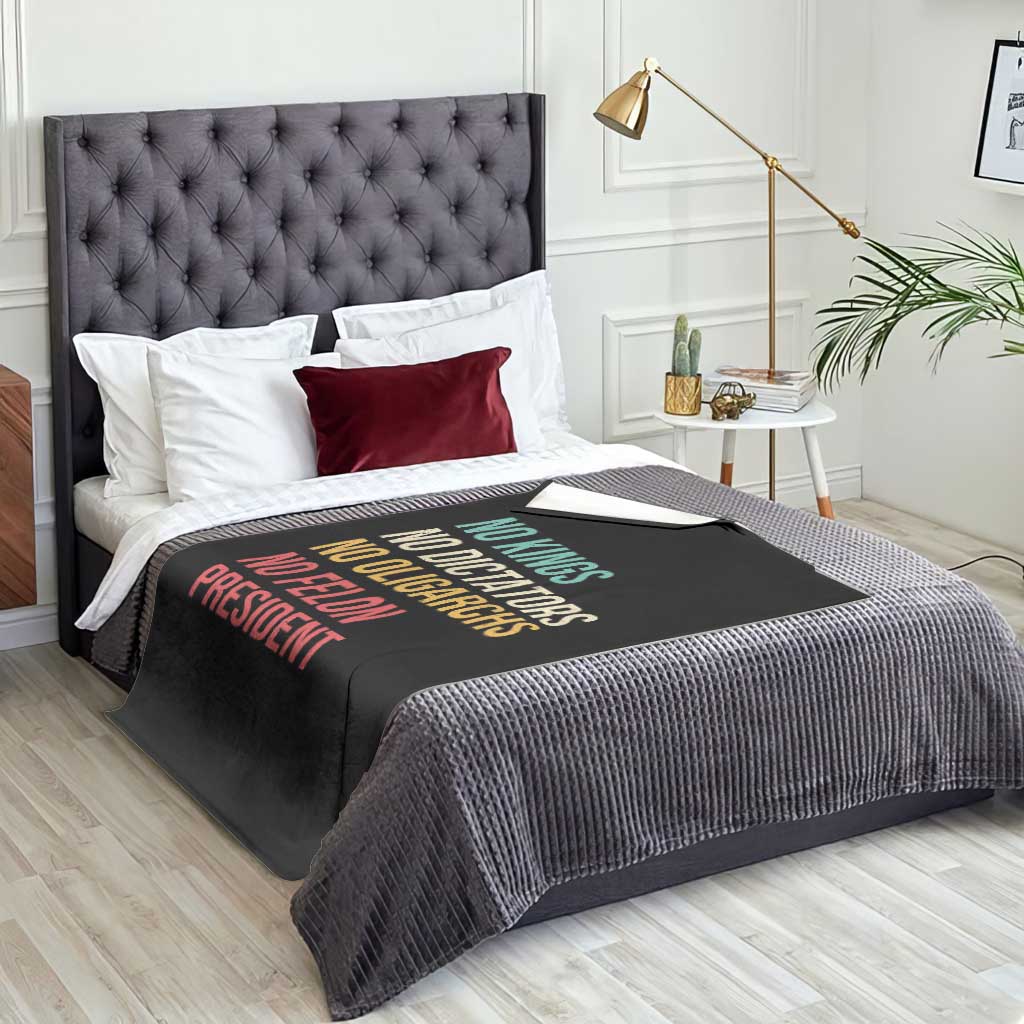 No Kings Throw Blanket Retro Resistance TS10 Print Your Wear