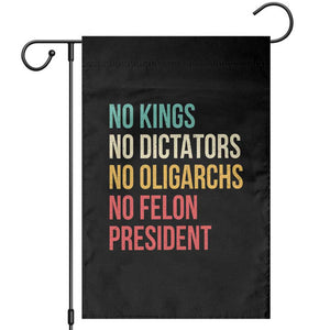 No Kings Garden Flag Retro Resistance TS10 Black Print Your Wear