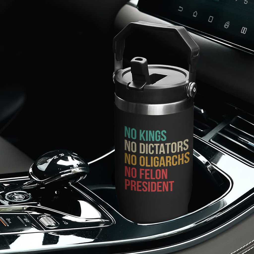 No Kings Flip Straw Tumbler Retro Resistance TS10 Print Your Wear