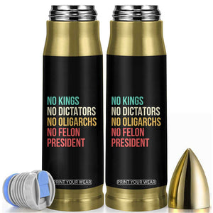 No Kings Bullet Tumbler Retro Resistance TS10 Black Print Your Wear