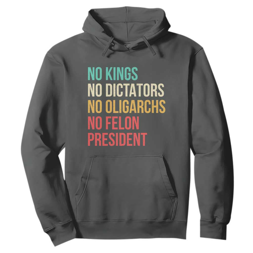 No Kings Hoodie Retro Resistance TS10 Dark Heather Print Your Wear