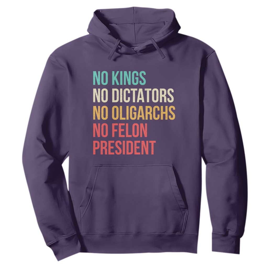 No Kings Hoodie Retro Resistance TS10 Purple Print Your Wear