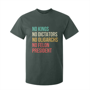 No Kings T Shirt For Kid Retro Resistance TS10 Dark Forest Green Print Your Wear