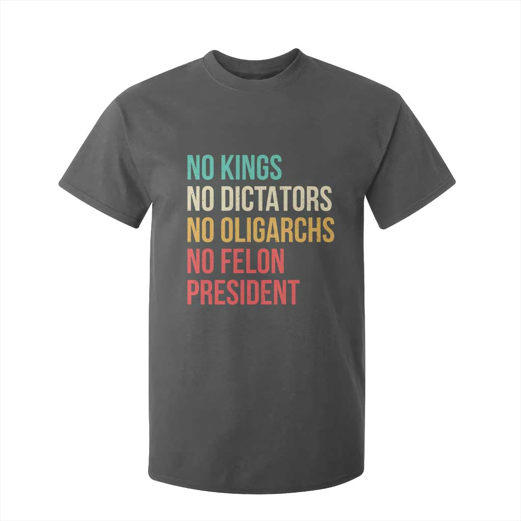 No Kings T Shirt For Kid Retro Resistance TS10 Dark Heather Print Your Wear
