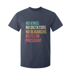 No Kings T Shirt For Kid Retro Resistance TS10 Navy Print Your Wear