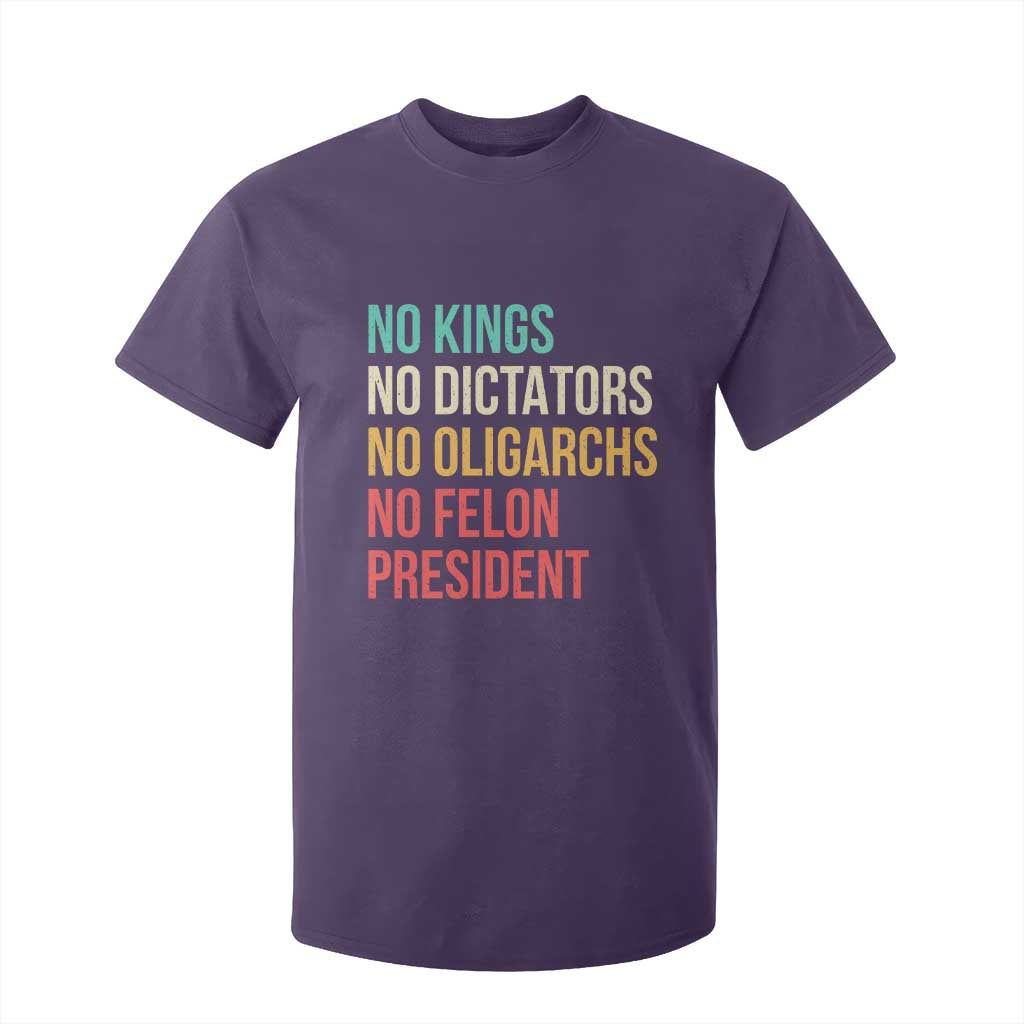 No Kings T Shirt For Kid Retro Resistance TS10 Purple Print Your Wear
