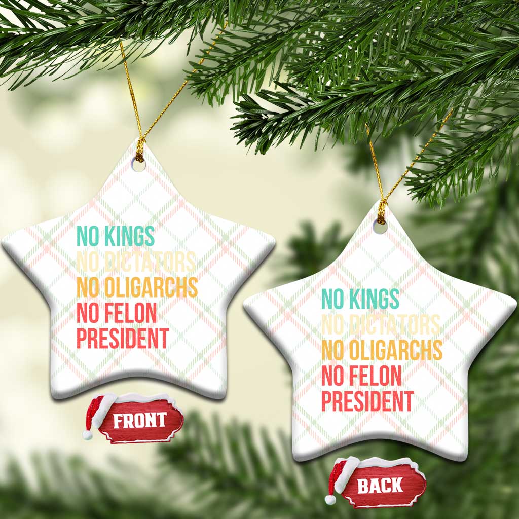 No Kings Ceramic Ornament Retro Resistance TS10 Print Your Wear
