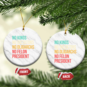 No Kings Ceramic Ornament Retro Resistance TS10 1pc White Marble Print Your Wear