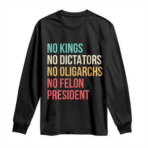 No Kings Long Sleeve Shirt Retro Resistance TS10 Black Print Your Wear
