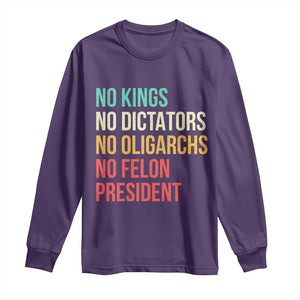 No Kings Long Sleeve Shirt Retro Resistance TS10 Purple Print Your Wear