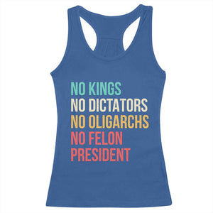No Kings Racerback Tank Top Retro Resistance TS10 Royal Blue Print Your Wear