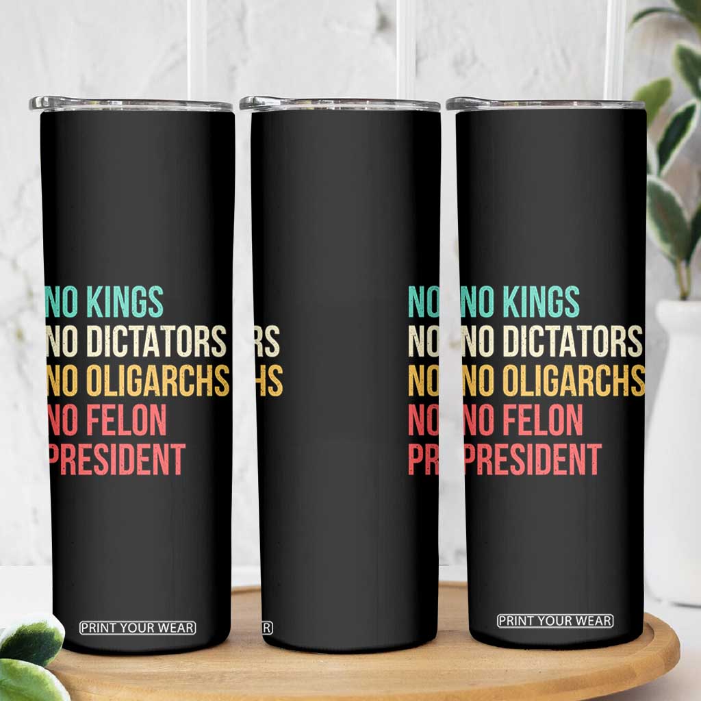 No Kings Skinny Tumbler Retro Resistance TS10 Print Your Wear