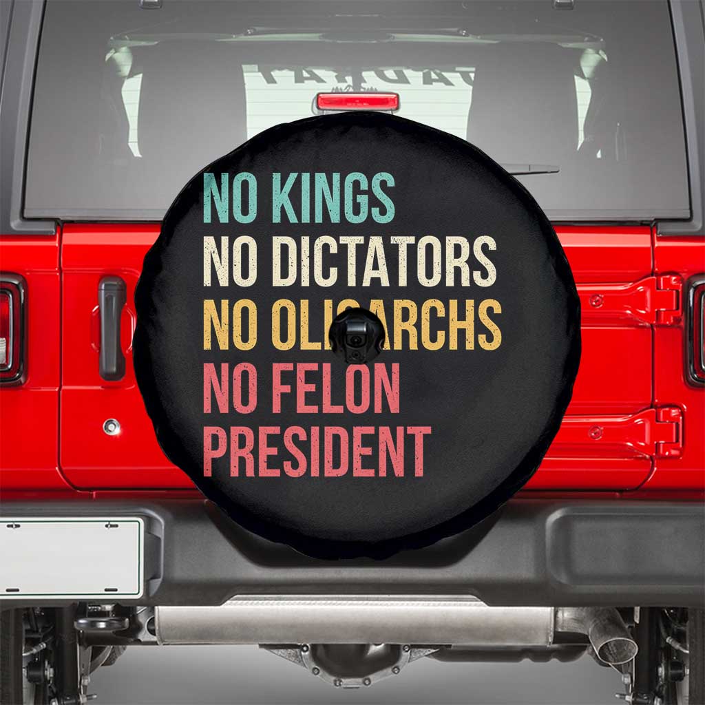No Kings Spare Tire Cover Retro Resistance TS10 Black Print Your Wear
