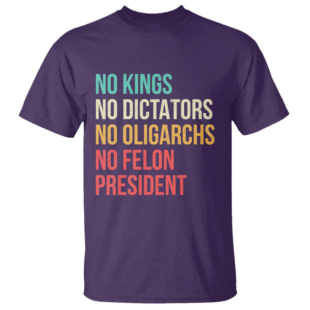 No Kings T Shirt Retro Resistance TS10 Purple Print Your Wear