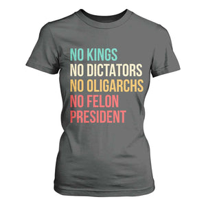 No Kings T Shirt For Women Retro Resistance TS10 Dark Heather Print Your Wear